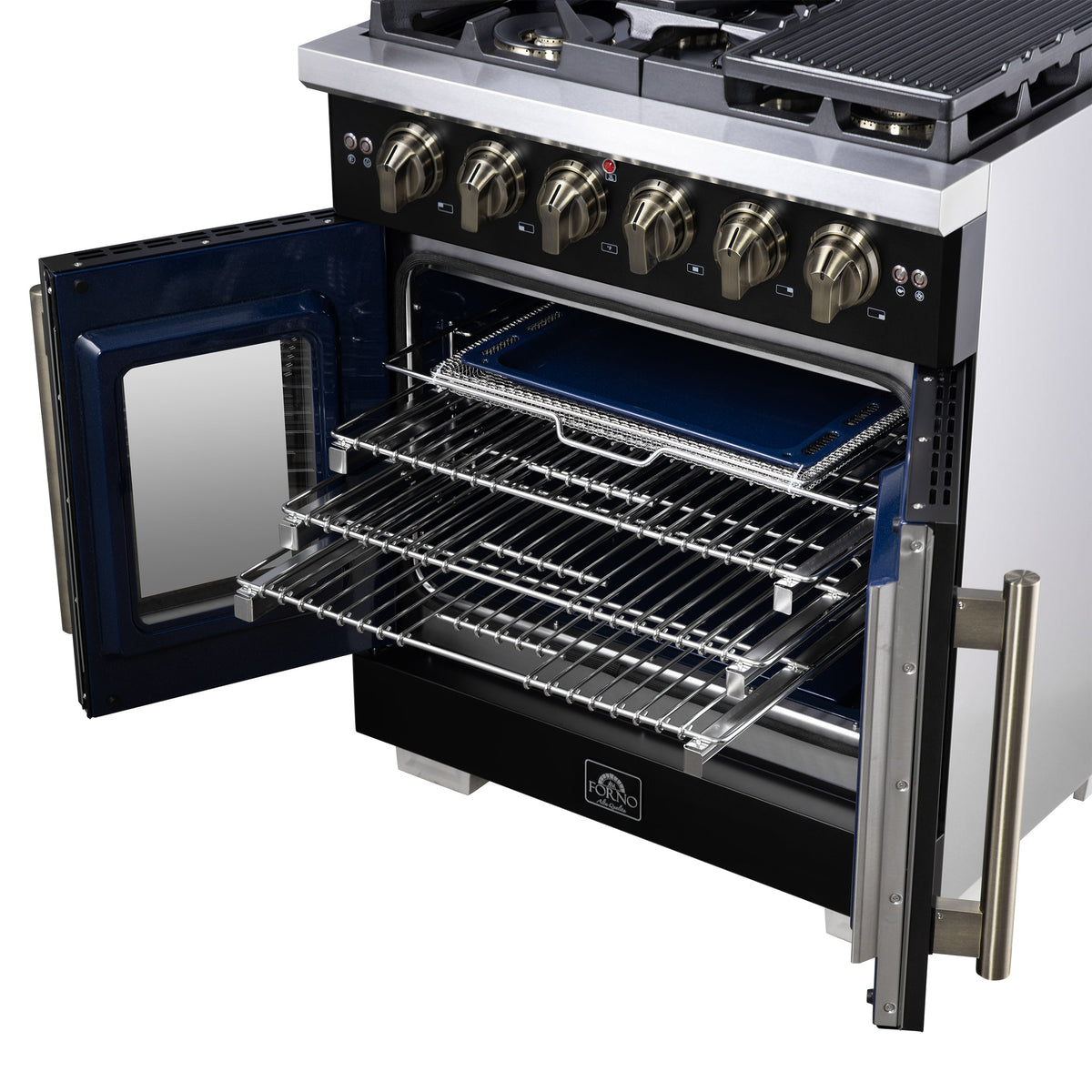 Forno Capriasca 30-Inch Gas Range FFSGS6460-30 – Black – Gas Range FFSGS6460 30BLK Racks 2025 08 04