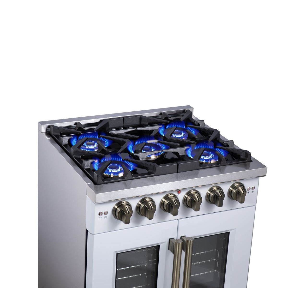 Forno Capriasca 30-Inch Gas Range FFSGS6460-30 – White – Gas Range FFSGS6460 30WHT Cooktop Left Side 2025 08 04