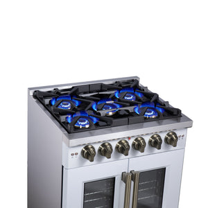 Forno Capriasca 30-Inch Gas Range FFSGS6460-30 – White – Gas Range FFSGS6460 30WHT Cooktop Left Side 2025 08 04