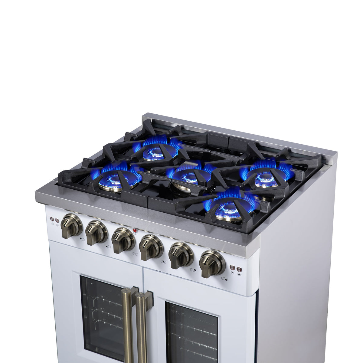 Forno Capriasca 30-Inch Gas Range FFSGS6460-30 – White – Gas Range FFSGS6460 30WHT Cooktop Right Side 2025 08 04