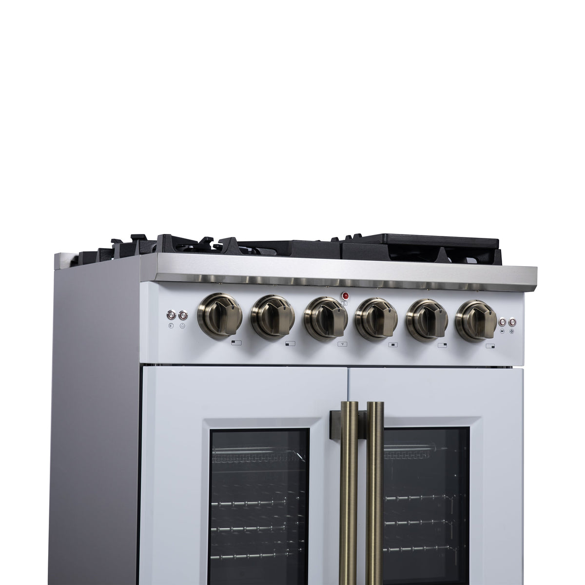 Forno Capriasca 30-Inch Gas Range FFSGS6460-30 – White – Gas Range FFSGS6460 30WHT Left Side Close Up 2 2025 08 04