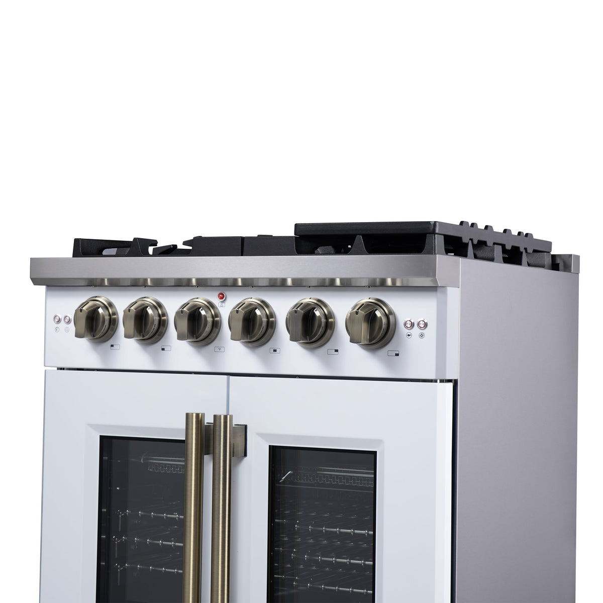 Forno Capriasca 30-Inch Gas Range FFSGS6460-30 – White – Gas Range FFSGS6460 30WHT Right Side Close Up 2 2025 08 04