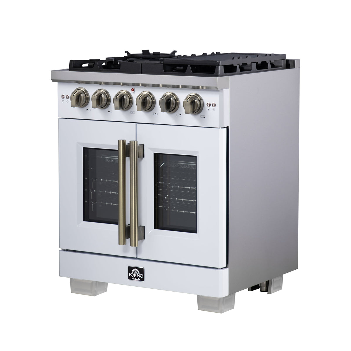 Forno Capriasca 30-Inch Gas Range FFSGS6460-30 – White – Gas Range FFSGS6460 30WHT Right Side 2025 08 04