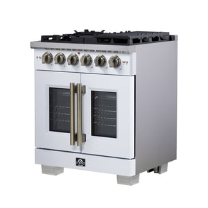 Forno Capriasca 30-Inch Gas Range FFSGS6460-30 – White – Gas Range FFSGS6460 30WHT Right Side 2025 08 04