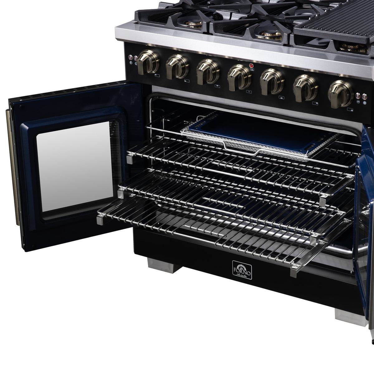 Forno Capriasca 36-Inch Gas Range FFSGS6460-36 – Black – Gas Range FFSGS6460 36BLK Racks 2025 08 04