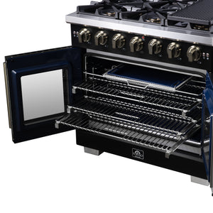 Forno Capriasca 36-Inch Gas Range FFSGS6460-36 – Black – Gas Range FFSGS6460 36BLK Racks 2025 08 04