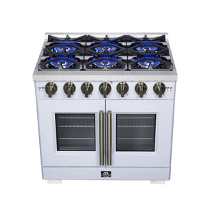 Forno Capriasca 36-Inch Gas Range FFSGS6460-36 – White – Gas Range FFSGS6460 36WHT Cooktop 2025 08 04