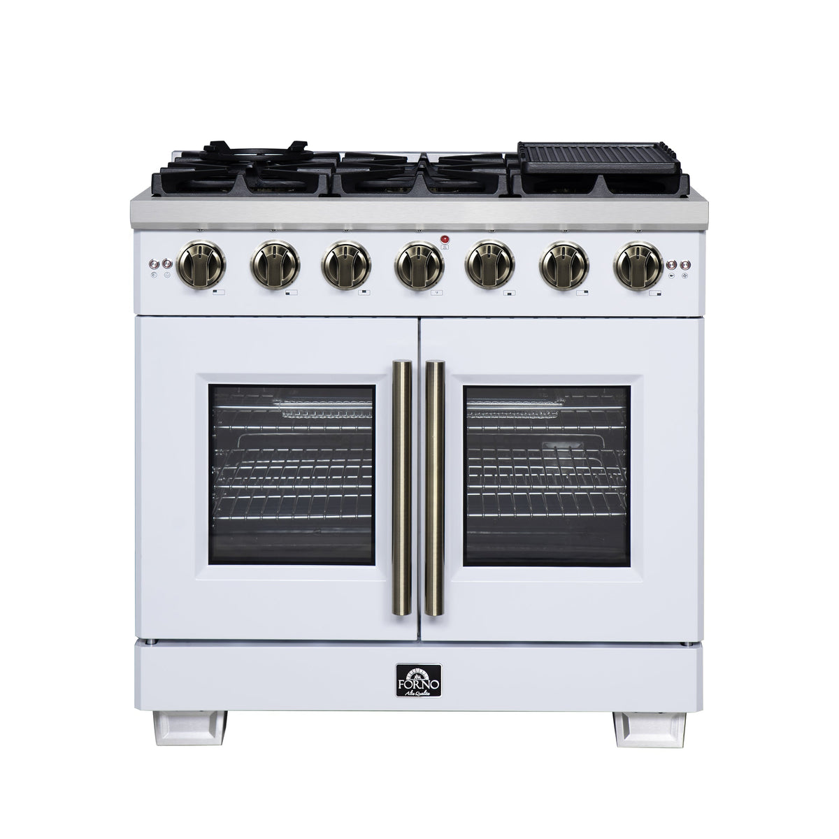 Forno Capriasca 36-Inch Gas Range FFSGS6460-36 – White – Gas Range FFSGS6460 36WHT Front 2025 08 04