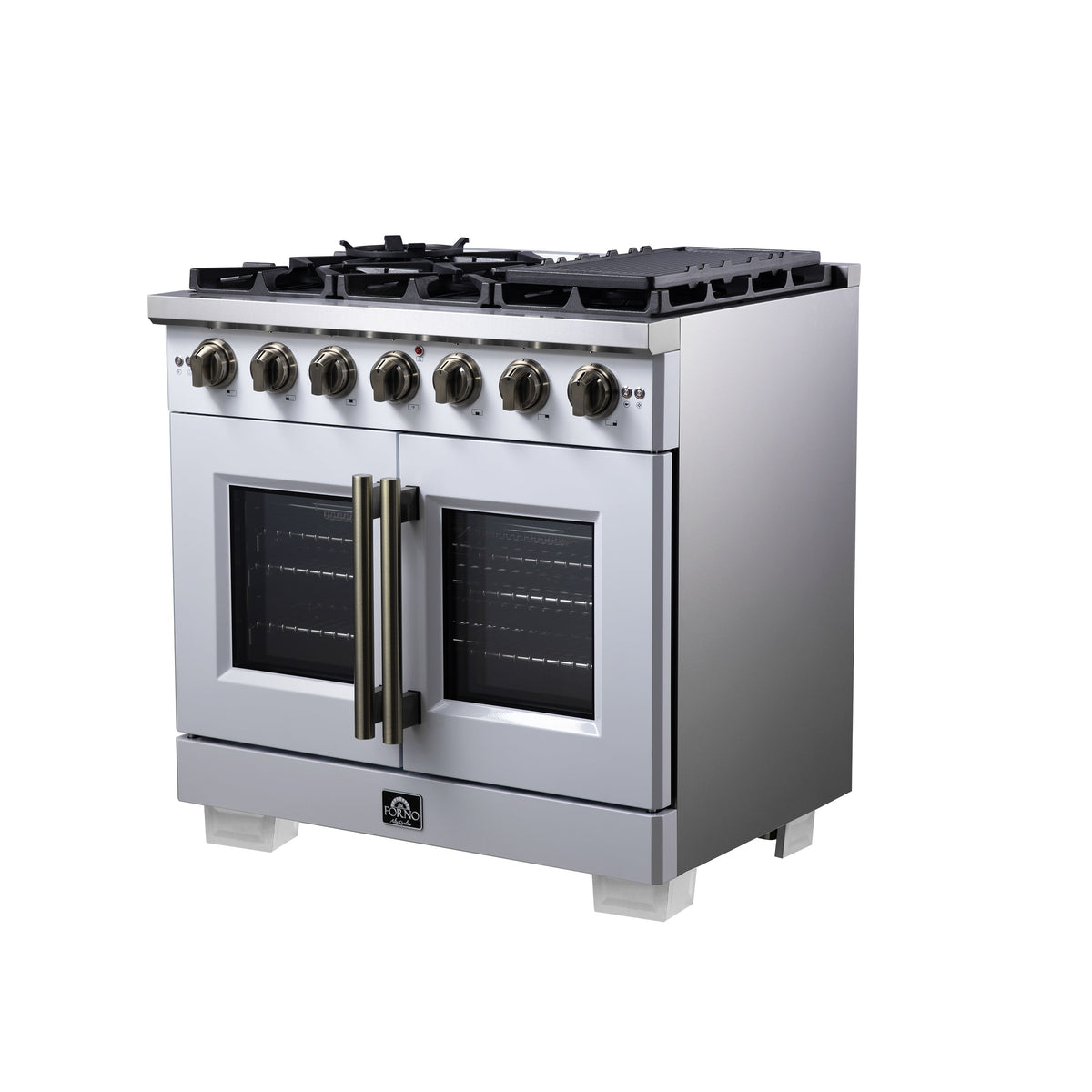 Forno Capriasca 36-Inch Gas Range FFSGS6460-36 – White – Gas Range FFSGS6460 36WHT Right Angle 2025 08 04