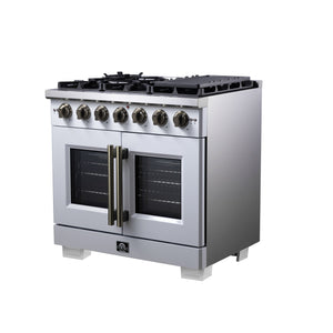 Forno Capriasca 36-Inch Gas Range FFSGS6460-36 – White – Gas Range FFSGS6460 36WHT Right Angle 2025 08 04