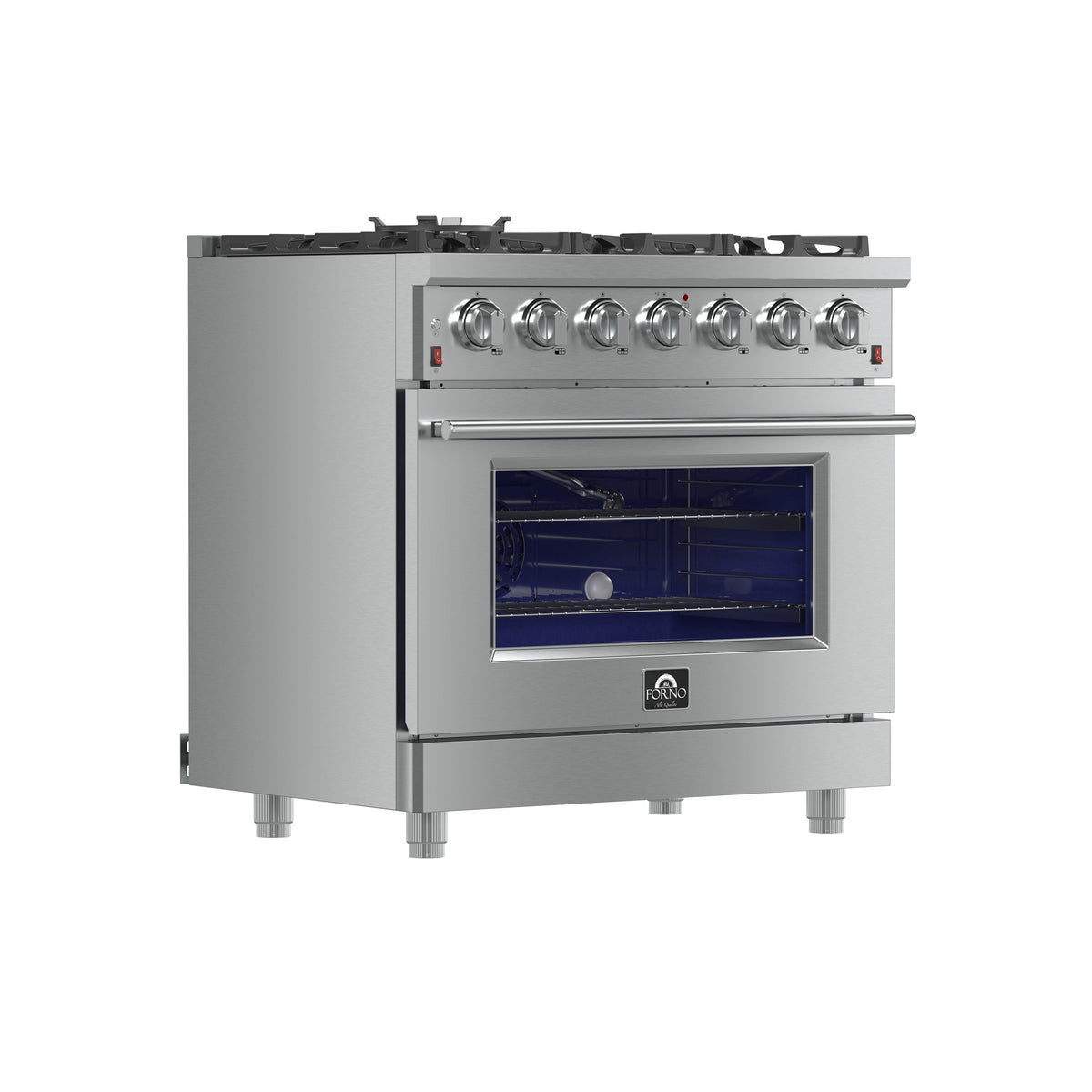 Forno Massimo 36-Inch Gas Range FFSGS6239-36 – Stainless Steel – Gas Range FFSGS6239 36 2024 11 Angle