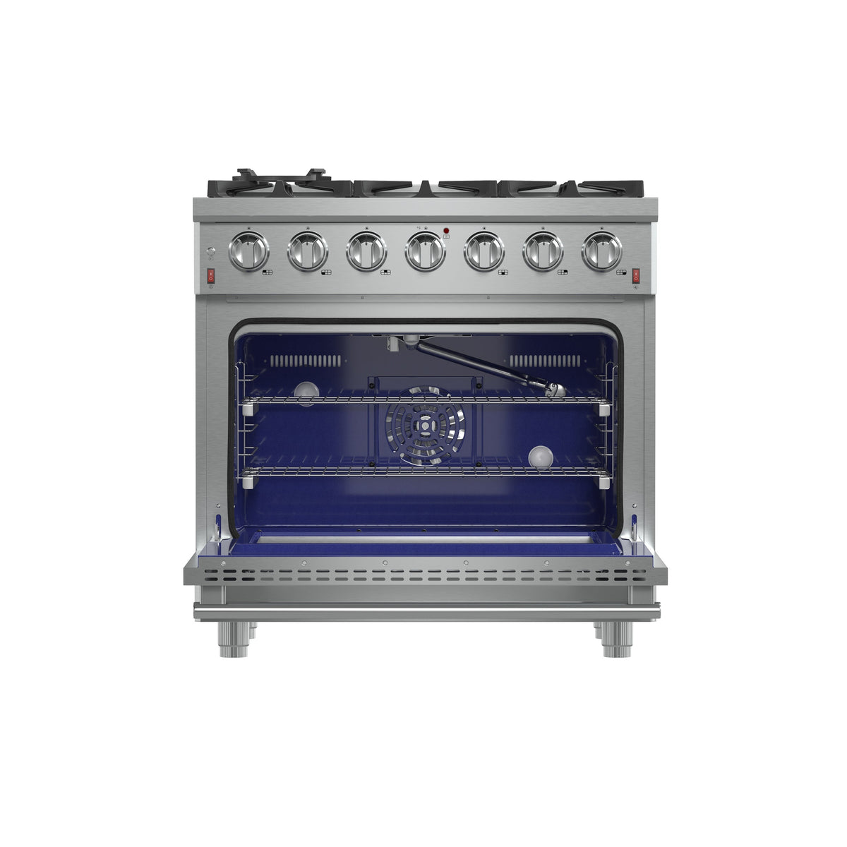 Forno Massimo 36-Inch Gas Range FFSGS6239-36 – Stainless Steel – Gas Range FFSGS6239 36 2024 11 Front Open