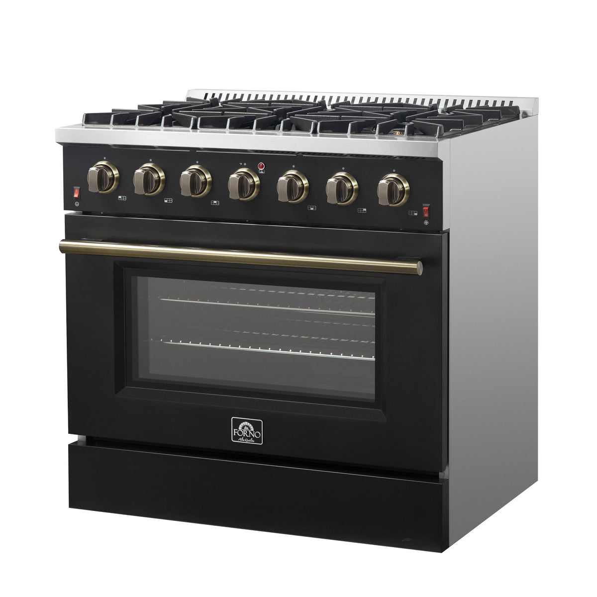 Forno Galiano 36-Inch Gas Range FFSGS6244-36 – Black – Gas Range FFSGS6244 36BLK V1 Right Angle 2024 12 12