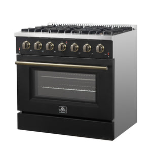 Forno Galiano 36-Inch Gas Range FFSGS6244-36 – Black – Gas Range FFSGS6244 36BLK V1 Right Angle 2024 12 12