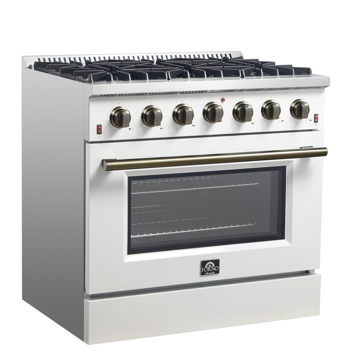 Forno Galiano 36-Inch Gas Range FFSGS6244-36 – White – Gas Range FFSGS6244 36WHT V1 Left Angle 2024 12 12