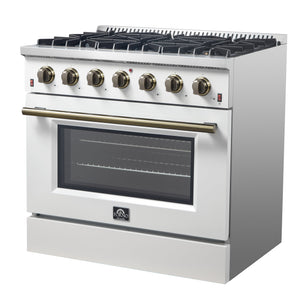 Forno Galiano 36-Inch Gas Range FFSGS6244-36 – White – Gas Range FFSGS6244 36WHT V1 Right Angle 2024 12 12