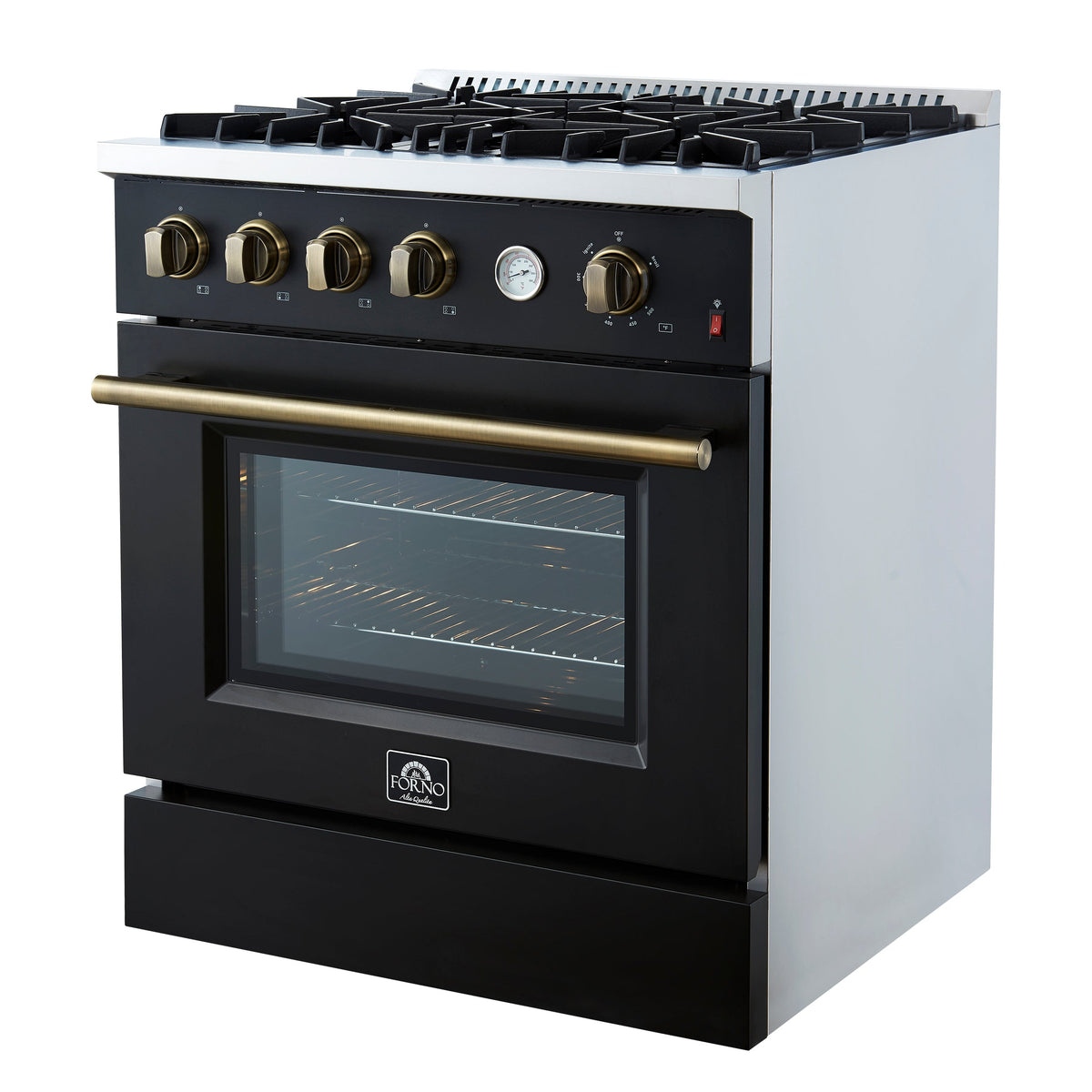 Forno Marco 30-Inch Gas Range FFSGS6277-30 – Black – Gas Range FFSGS6277 30BLK V1 Right Angle 2024 12 19