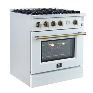Forno Marco 30-Inch Gas Range FFSGS6277-30 – White – Gas Range FFSGS6277 30WHT V1 Left Angle 2024 12 19