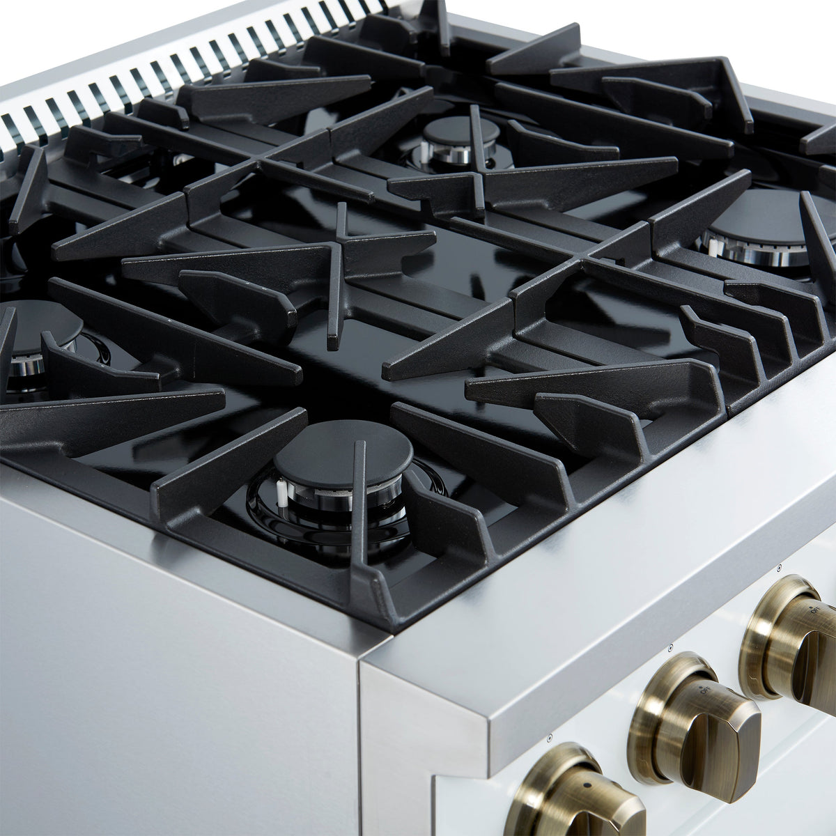 Forno Marco 30-Inch Gas Range FFSGS6277-30 – White – Gas Range FFSGS6277 30WHT V1 Left Angle Cooktop 2024 12 19
