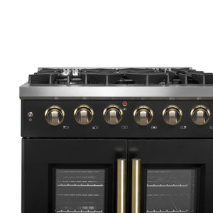 Forno Galiano 30-Inch Gas Range FFSGS6444-30 – Black – Gas Range FFSGS6444 30BLK V1 Front Knobs 2024 12 02