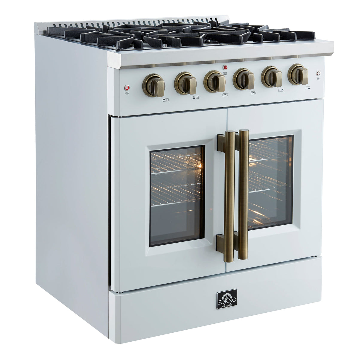 Forno Galiano 30-Inch Gas Range FFSGS6444-30 – White – Gas Range FFSGS6444 30WHT V1 Left angle 2024 12 23