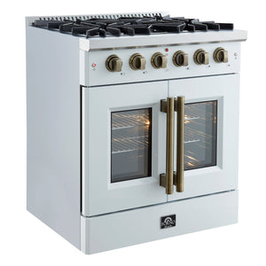 Forno Galiano 30-Inch Gas Range FFSGS6444-30 – White – Gas Range FFSGS6444 30WHT V1 Left angle 2024 12 23
