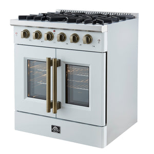 Forno Galiano 30-Inch Gas Range FFSGS6444-30 – White – Gas Range FFSGS6444 30WHT V1 Right angle 2024 12 23