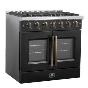 Forno Galiano 36-Inch Gas Range FFSGS6444-36 – Black – Gas Range FFSGS6444 36BLK V1 Left Angle 2024 12 02