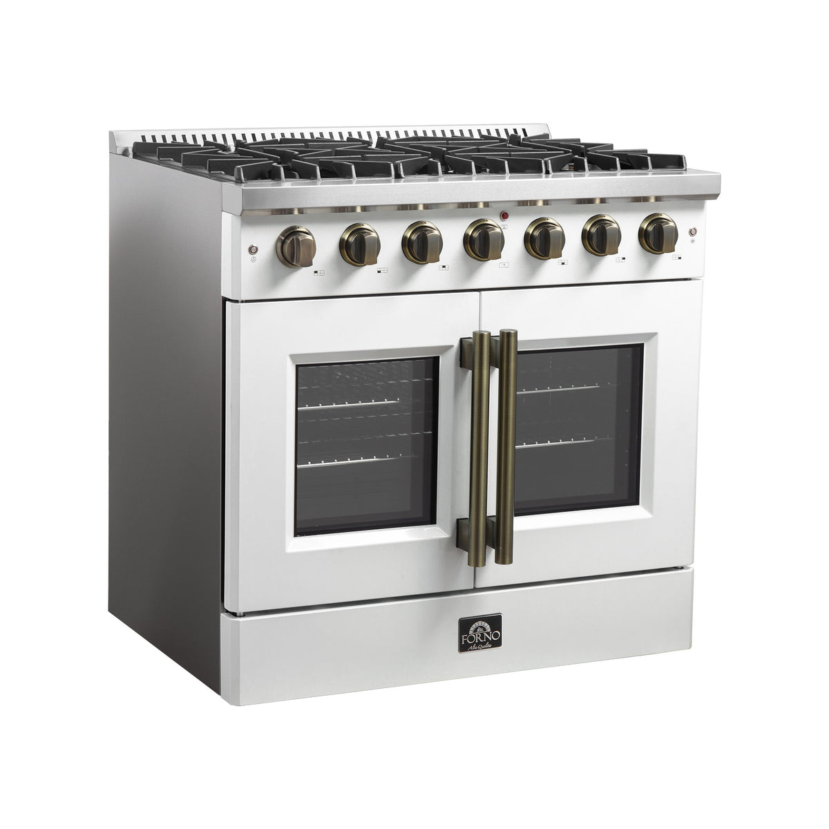 Forno Galiano 36-Inch Gas Range FFSGS6444-36 – White – Gas Range FFSGS6444 36WHT V1 Left Angle 2024 12 13