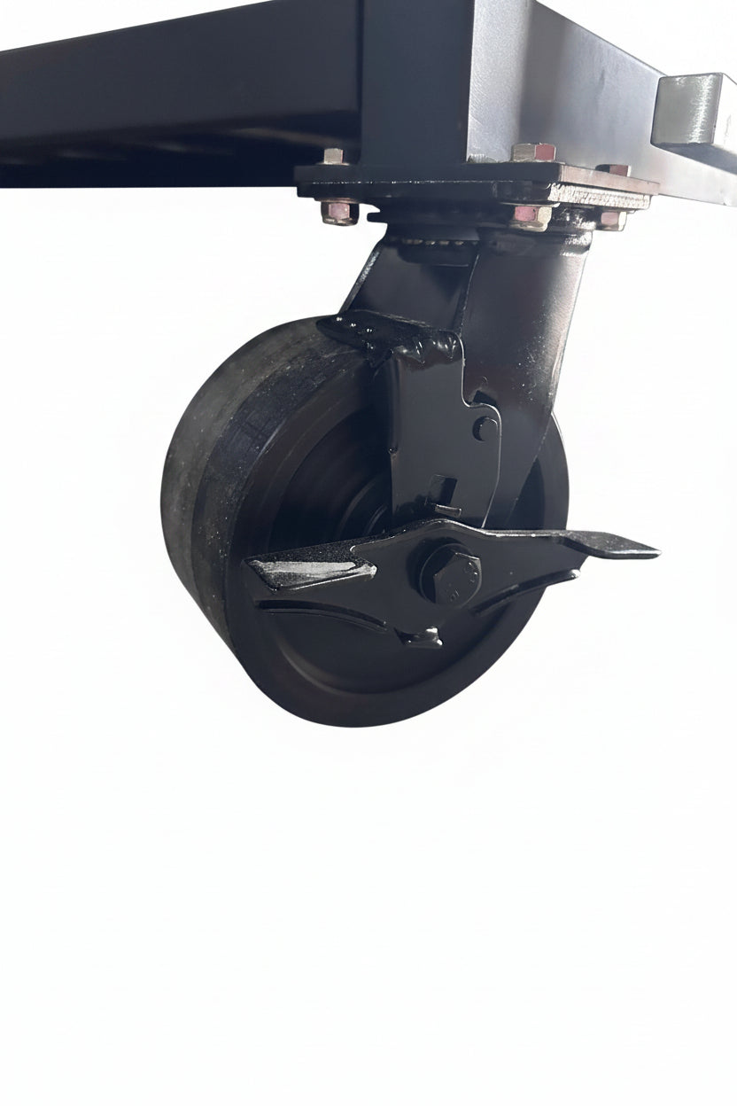 Heavy duty caster wheel with a brake -smokeforges