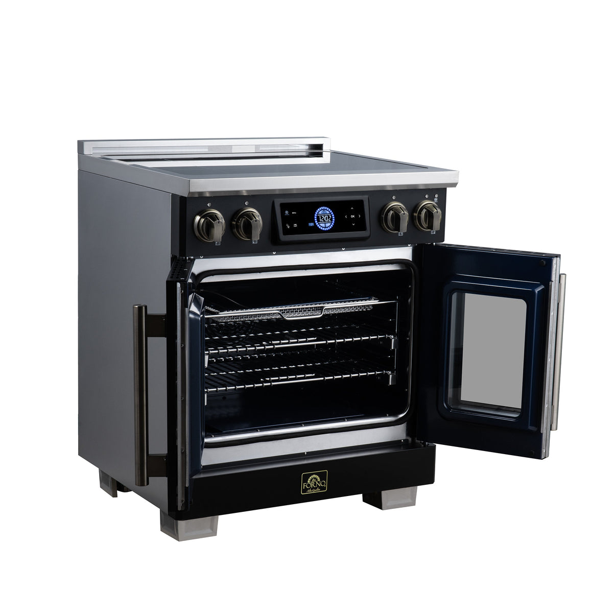 Forno Maximus 30-Inch Induction Range FFSIN0932-30 – Black – Induction Range FFSIN0932 30BLK Left Angle Open 2026 07 20
