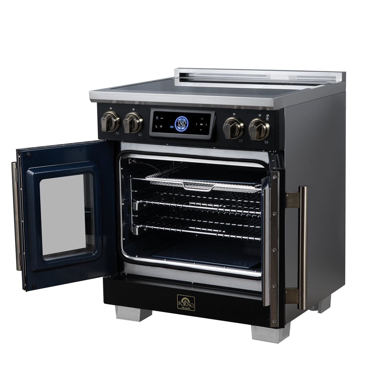 Forno Maximus 30-Inch Induction Range FFSIN0932-30 – Black – Induction Range FFSIN0932 30BLK Right Angle Open 2026 07 20