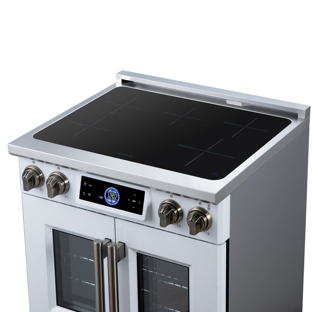 Forno Maximus 30-Inch Induction Range FFSIN0932-30 – White – Induction Range FFSIN0932 30WHT Cooktop Right Angle 2026 07 20