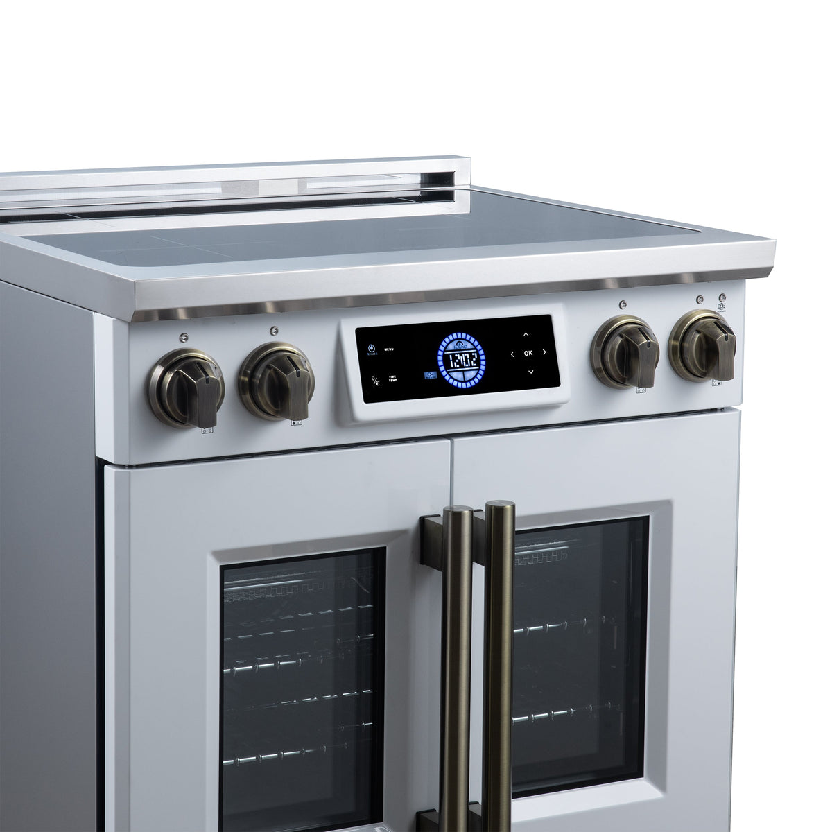 Forno Maximus 30-Inch Induction Range FFSIN0932-30 – White – Induction Range FFSIN0932 30WHT Left Angle Close Up 2026 07 20