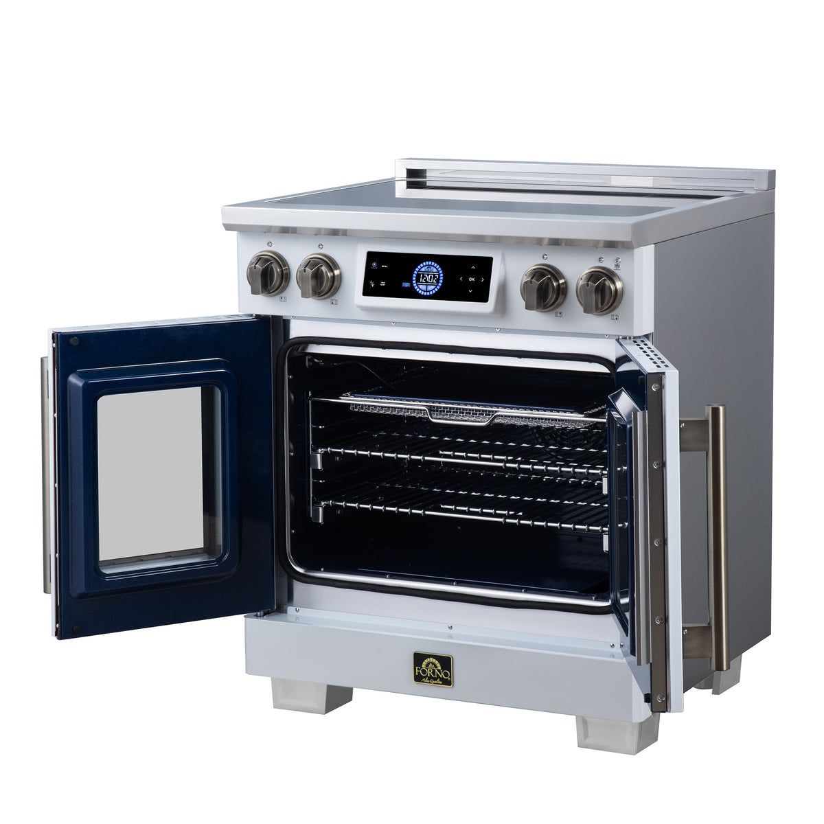 Forno Maximus 30-Inch Induction Range FFSIN0932-30 – White – Induction Range FFSIN0932 30WHT Right Angle Open 2026 07 20