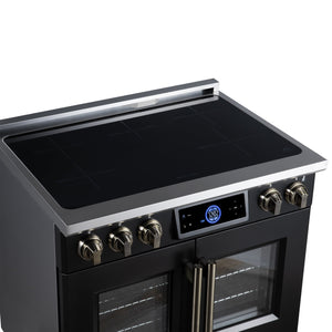 Forno Maximus 36-Inch Induction Range FFSIN0932-36 – Black – Induction Range FFSIN0932 36BLK Cooktop Left Angle 2026 07 20
