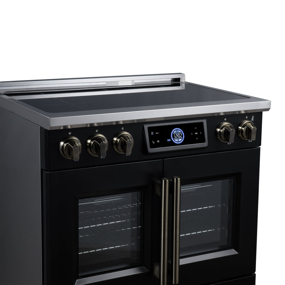 Forno Maximus 36-Inch Induction Range FFSIN0932-36 – Black – Induction Range FFSIN0932 36BLK Left Angle Close Up 2026 07 20