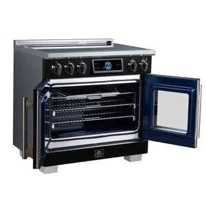 Forno Maximus 36-Inch Induction Range FFSIN0932-36 – Black – Induction Range FFSIN0932 36BLK Left Angle Open 2026 07 20