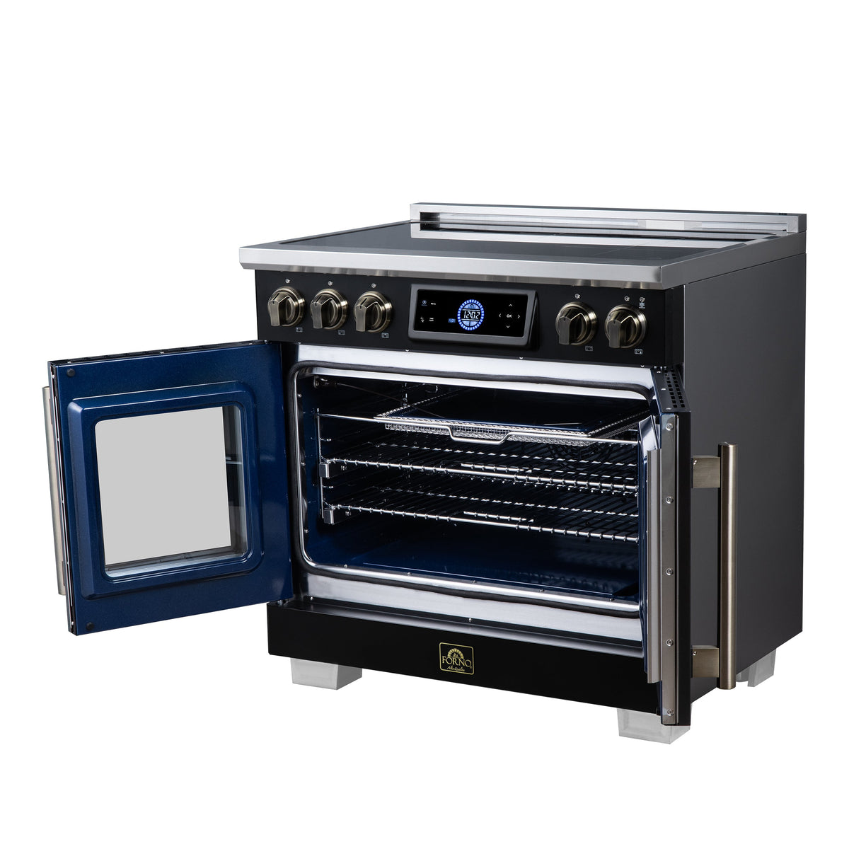 Forno Maximus 36-Inch Induction Range FFSIN0932-36 – Black – Induction Range FFSIN0932 36BLK Right Angle Open 2026 07 20