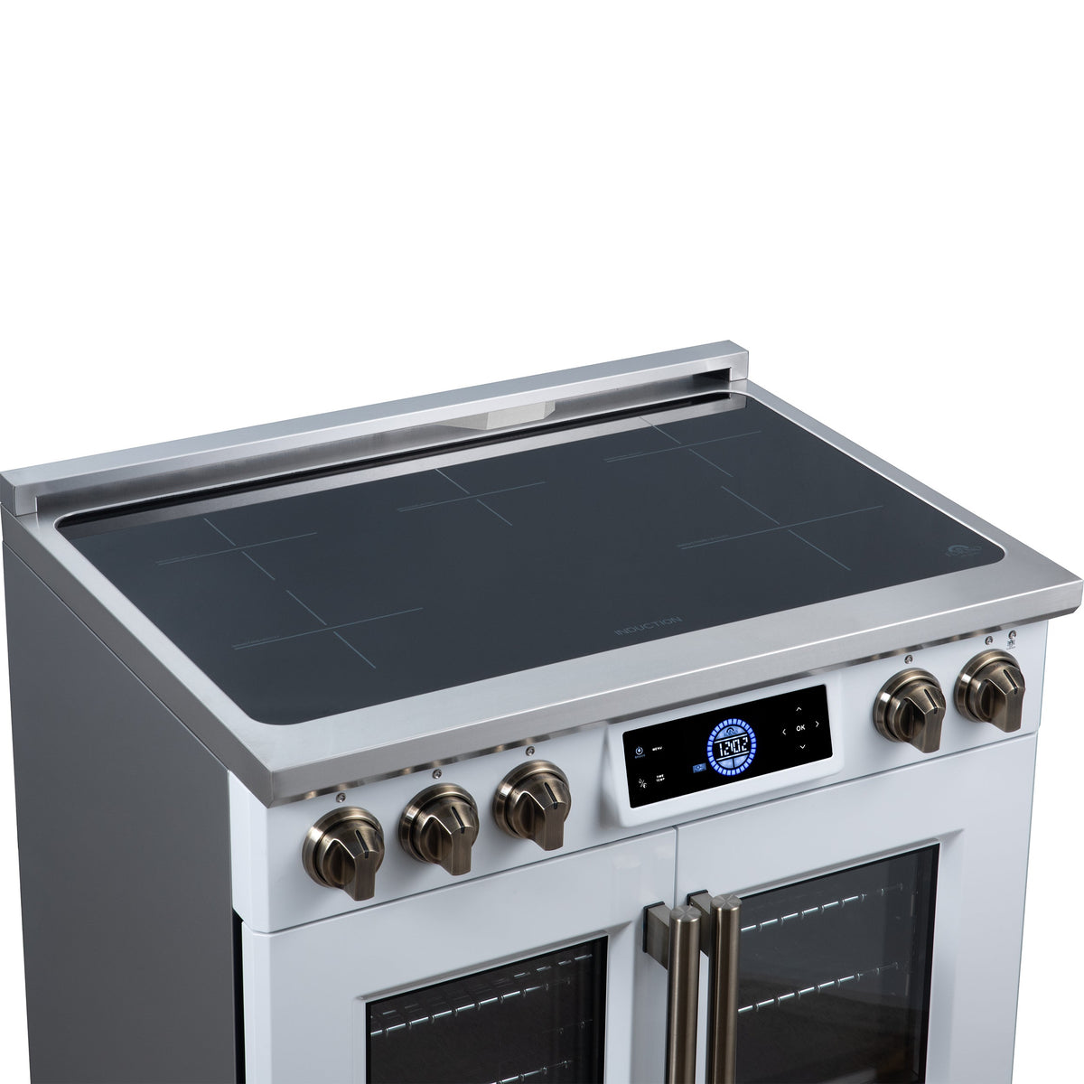 Forno Maximus 36-Inch Induction Range FFSIN0932-36 – White – Induction Range FFSIN0932 36WHT Cooktop Left Angle 2026 07 20