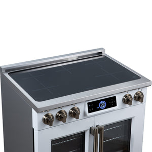 Forno Maximus 36-Inch Induction Range FFSIN0932-36 – White – Induction Range FFSIN0932 36WHT Cooktop Left Angle 2026 07 20