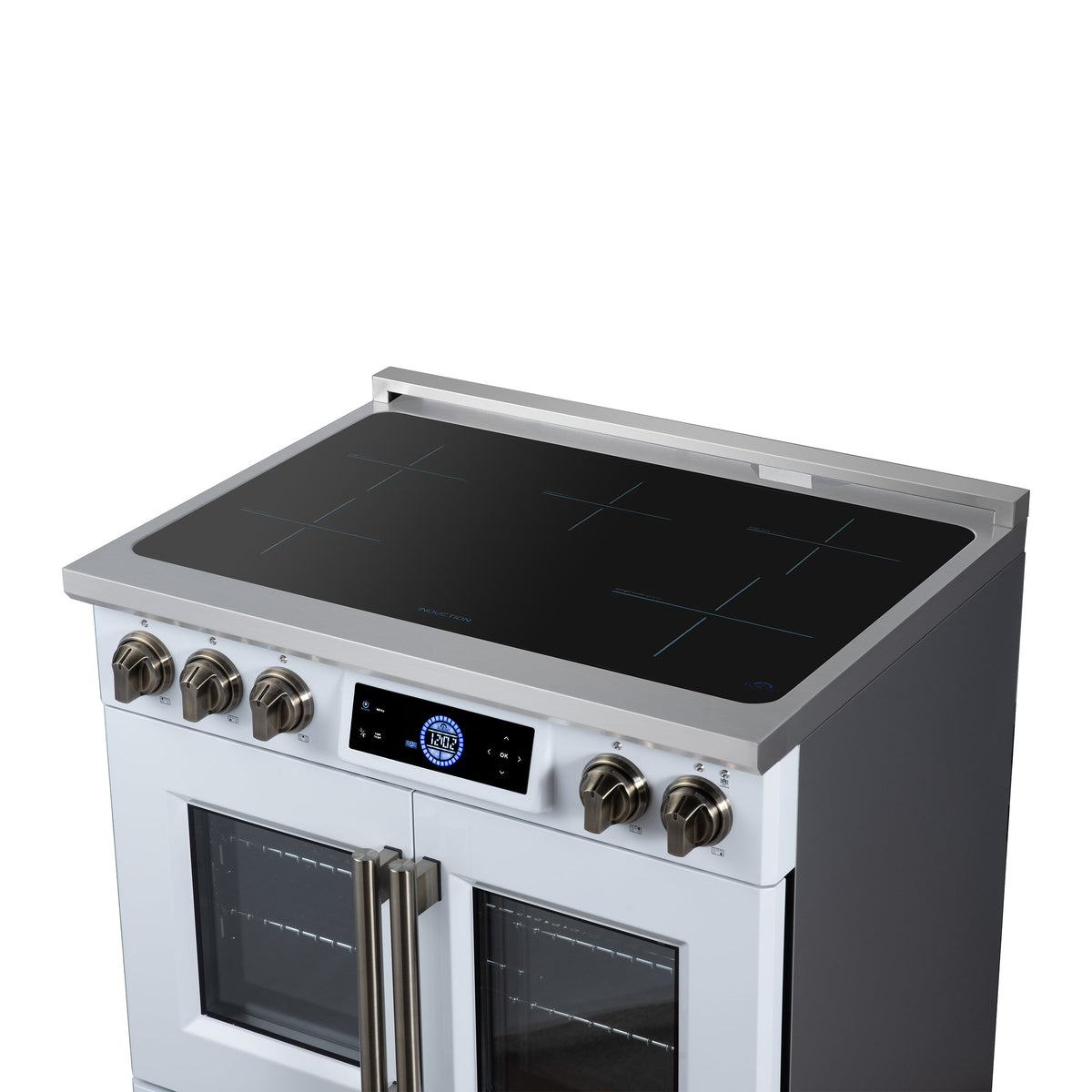 Forno Maximus 36-Inch Induction Range FFSIN0932-36 – White – Induction Range FFSIN0932 36WHT Cooktop Right Angle 2026 07 20