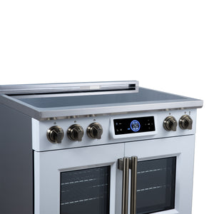 Forno Maximus 36-Inch Induction Range FFSIN0932-36 – White – Induction Range FFSIN0932 36WHT Left Angle Close Up 2026 07 20