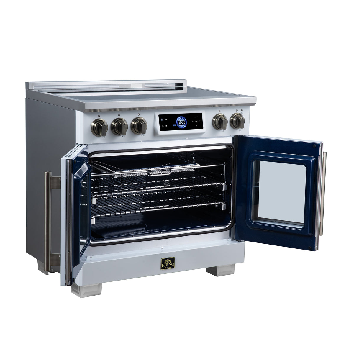 Forno Maximus 36-Inch Induction Range FFSIN0932-36 – White – Induction Range FFSIN0932 36WHT Left Angle Open 2026 07 20