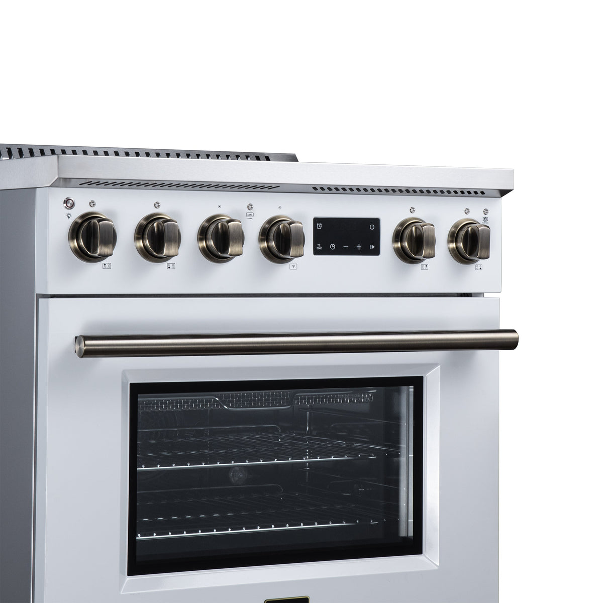 Forno Torino 30-Inch Induction Range FFSIN0936-30 – White – Induction Range FFSIN0936 30WHT Control Panel Left Angle 2026 08 12