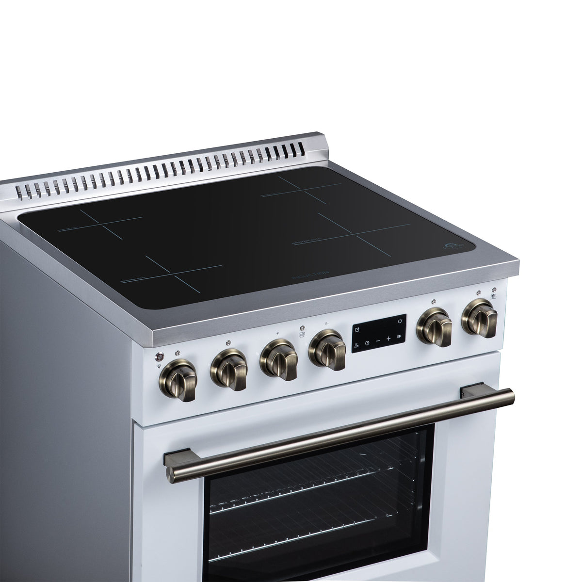Forno Torino 30-Inch Induction Range FFSIN0936-30 – White – Induction Range FFSIN0936 30WHT Cooktop Left Angle 2026 08 12