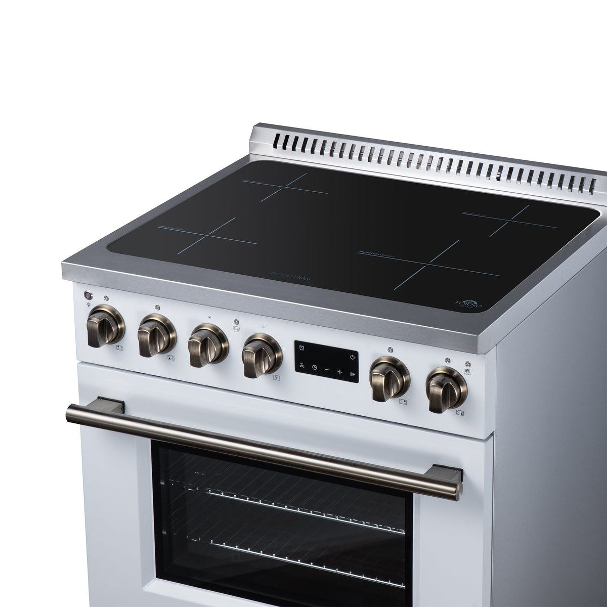 Forno Torino 30-Inch Induction Range FFSIN0936-30 – White – Induction Range FFSIN0936 30WHT Cooktop Right Angle 2026 08 12