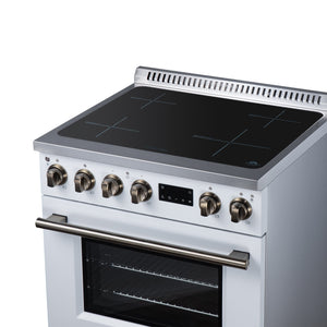 Forno Torino 30-Inch Induction Range FFSIN0936-30 – White – Induction Range FFSIN0936 30WHT Cooktop Right Angle 2026 08 12