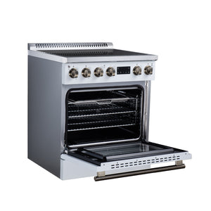 Forno Torino 30-Inch Induction Range FFSIN0936-30 – White – Induction Range FFSIN0936 30WHT Left Angle Open 2026 08 12