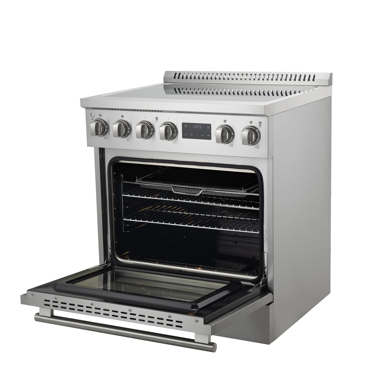 Forno Torino 30-Inch Induction Range FFSIN0936-30 – Stainless Steel – Induction Range FFSIN0936 30 Right Angle Opened 2025 06 05